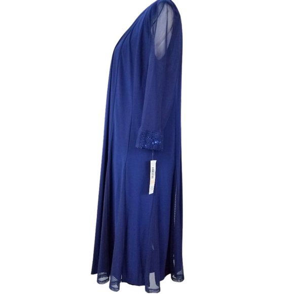 R & M RICHARDS Royal Blue Sleeveless Dress & Jacket 2 PC Set - Women's 10 - Picture 4 of 8